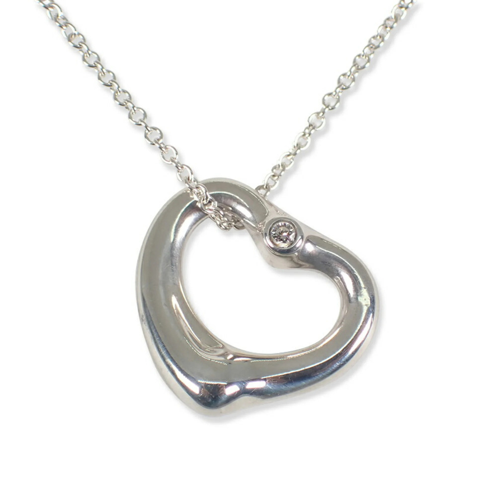 TIFFANY Authentic Silver Diamond Heart Necklace